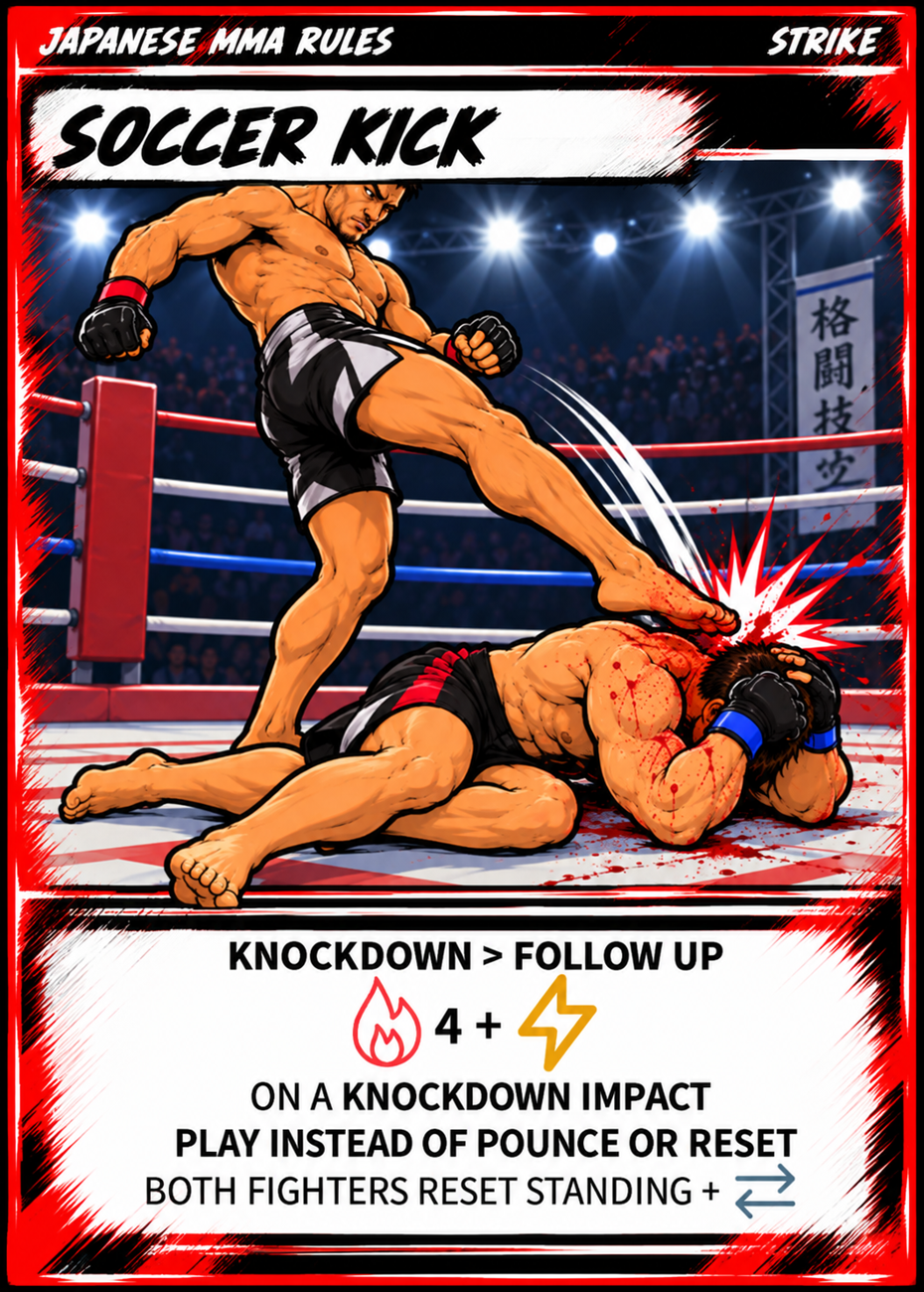Japanese MMA Rules Soccer Kick card