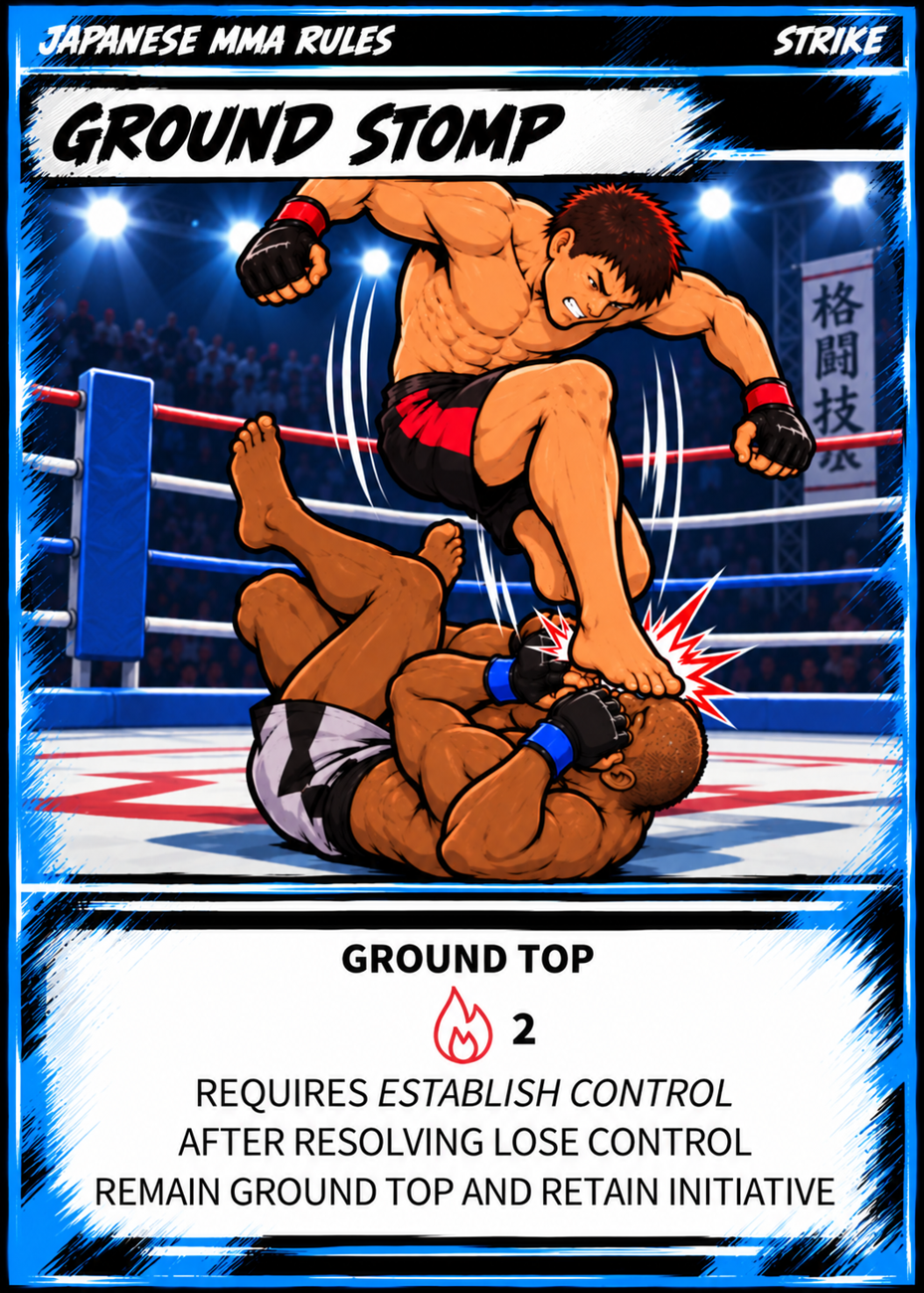 Japanese MMA Rules Ground Stomp card